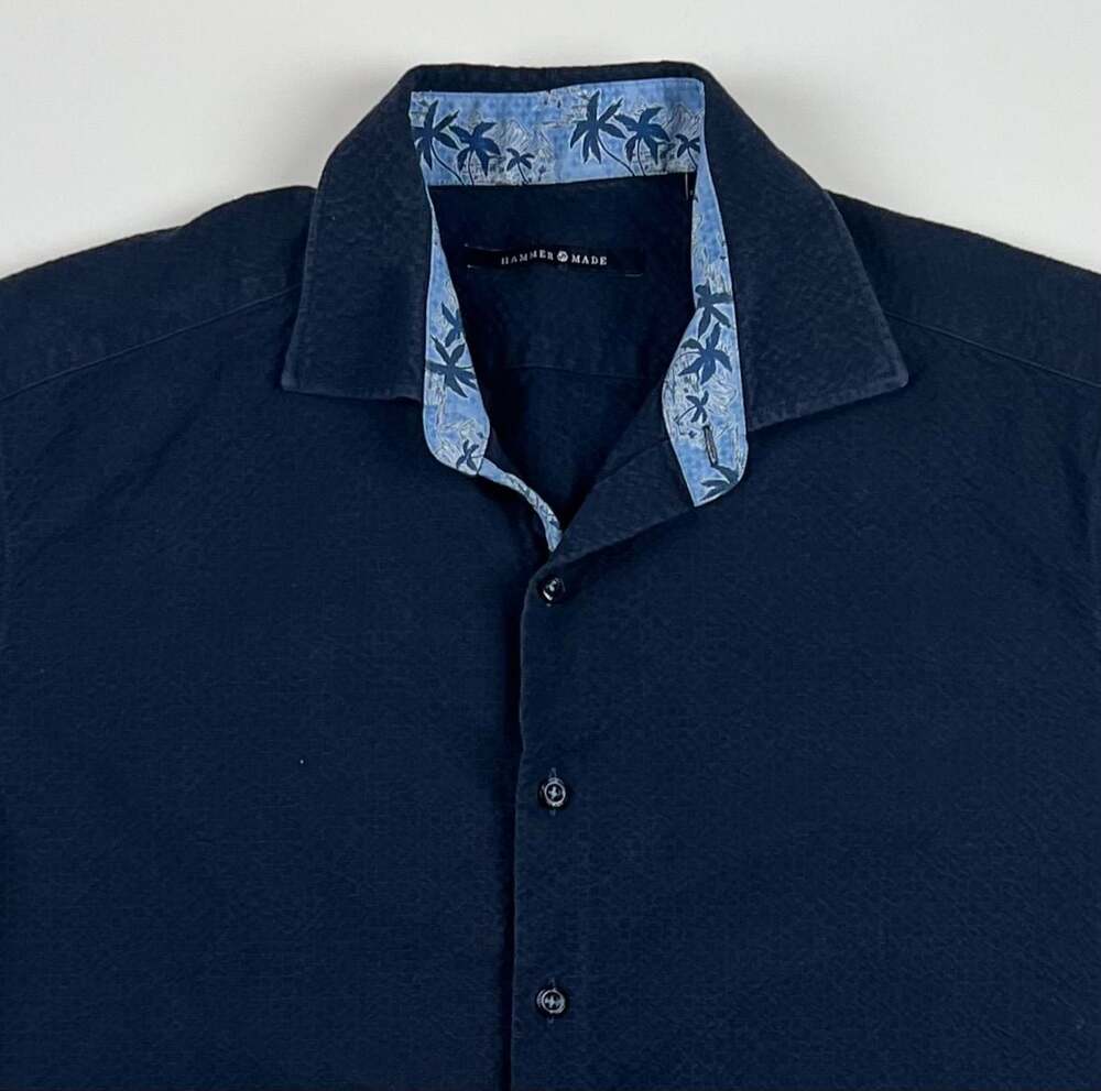 Hammer Made Navy Blue Button-Down Shirt Size M/ L